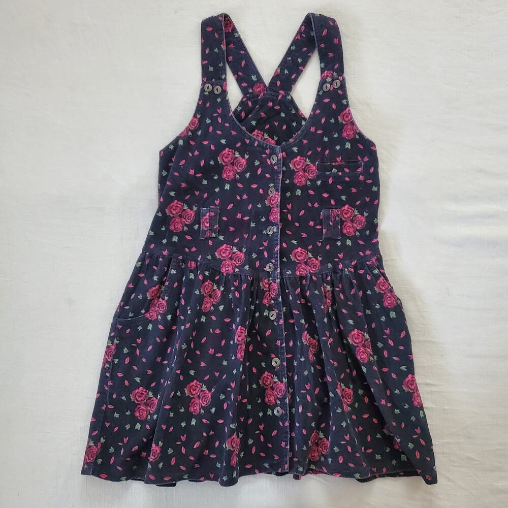 Vintage Rose Dark Corduroy Dress kids 7/8
